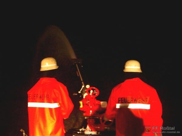 Bild 8 von 10 Der Schaum-/Wasserwerfer der FF Heilsbronn im Einsatz.